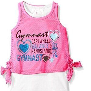 Dream Star Little Girls' Toddler Printed Mesh Tank Top